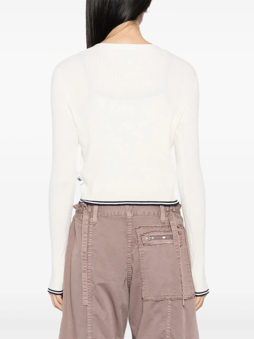 Chocoolate Logo-embroidered Top Cardigan Set In White