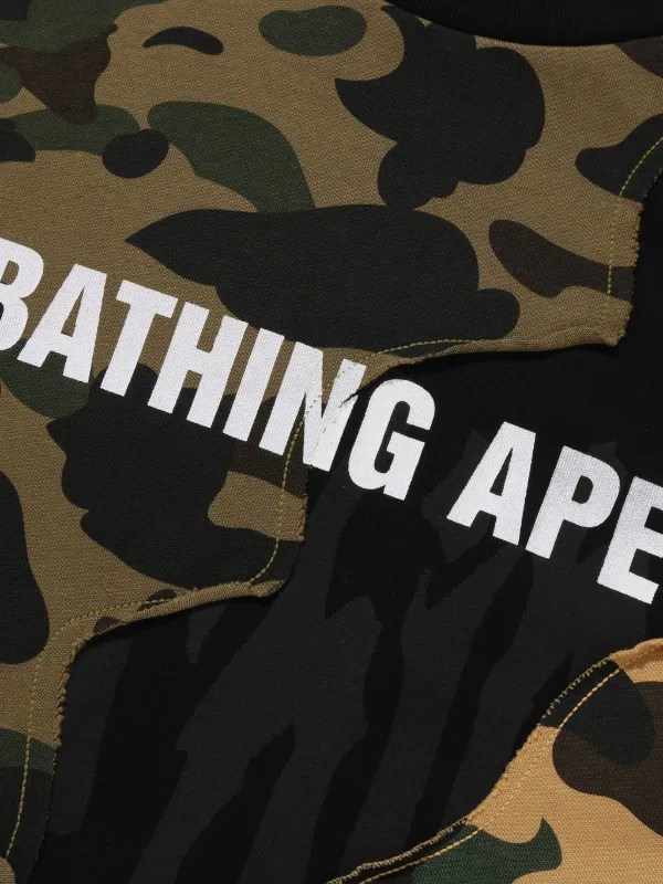A BATHING APE® カモフラージュパネル Tシャツ | ブラック | FARFETCH JP