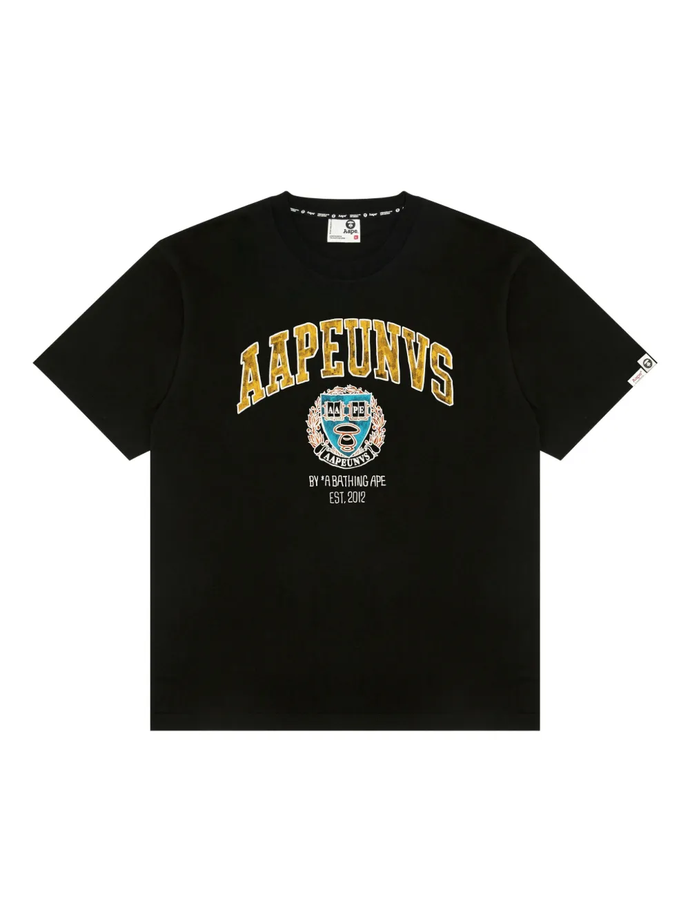 AAPE BY *A BATHING APE Crest T-shirt Zwart
