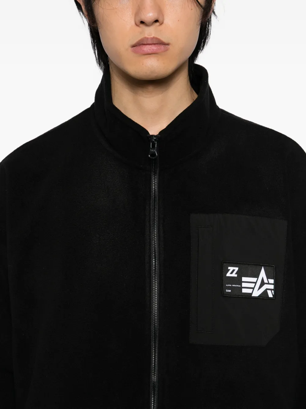 Izzue Logo-patch Jacket In Black