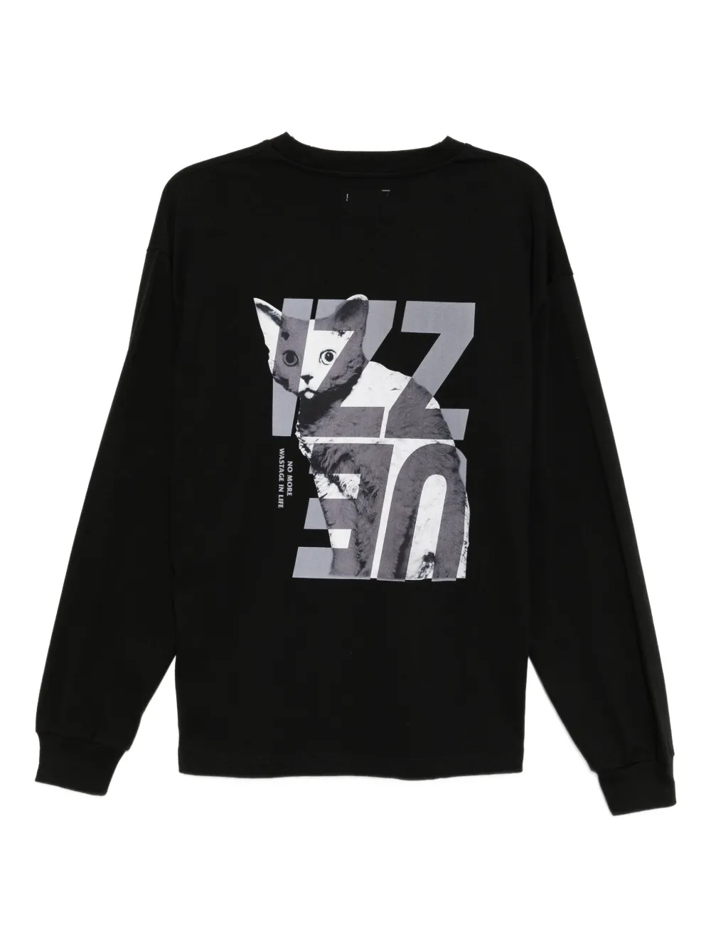 Izzue T-shirt met geborduurde tekst - Zwart