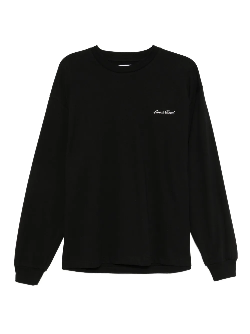 izzue slogan-embroidered T-shirt | Black | Image 1
