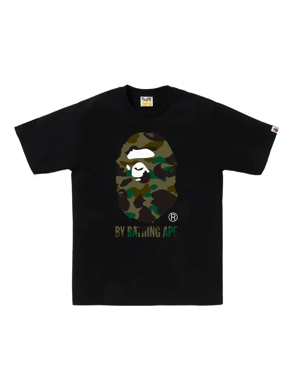 A BATHING APE T-shirt met camouflageprint en capekop Zwart