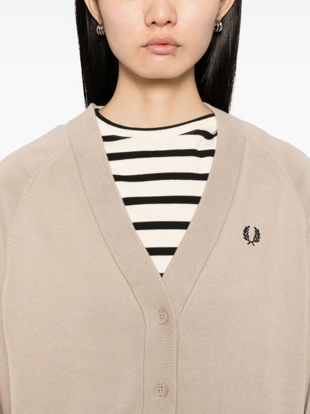 Fred Perry Vest met geborduurd logo Beige