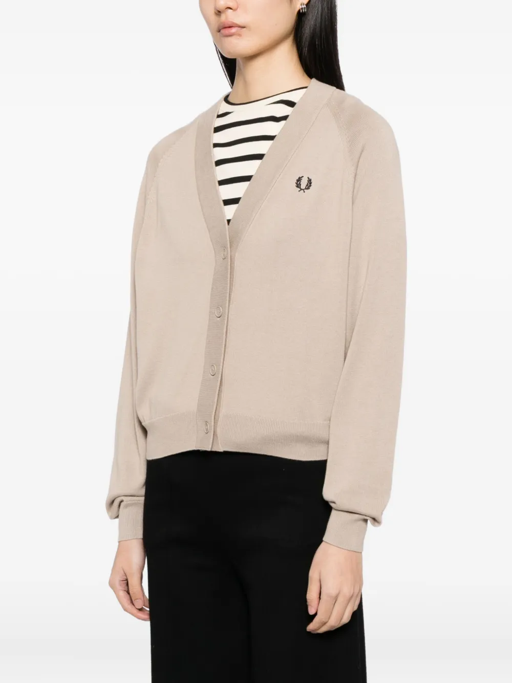 Fred Perry Vest met geborduurd logo Beige