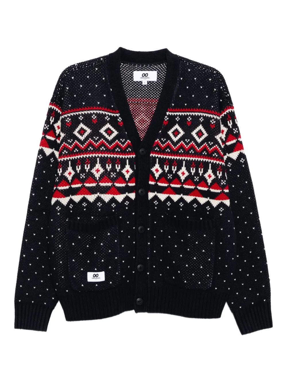 CHOCOOLATE logo-patch cardigan | Blue | Image 1