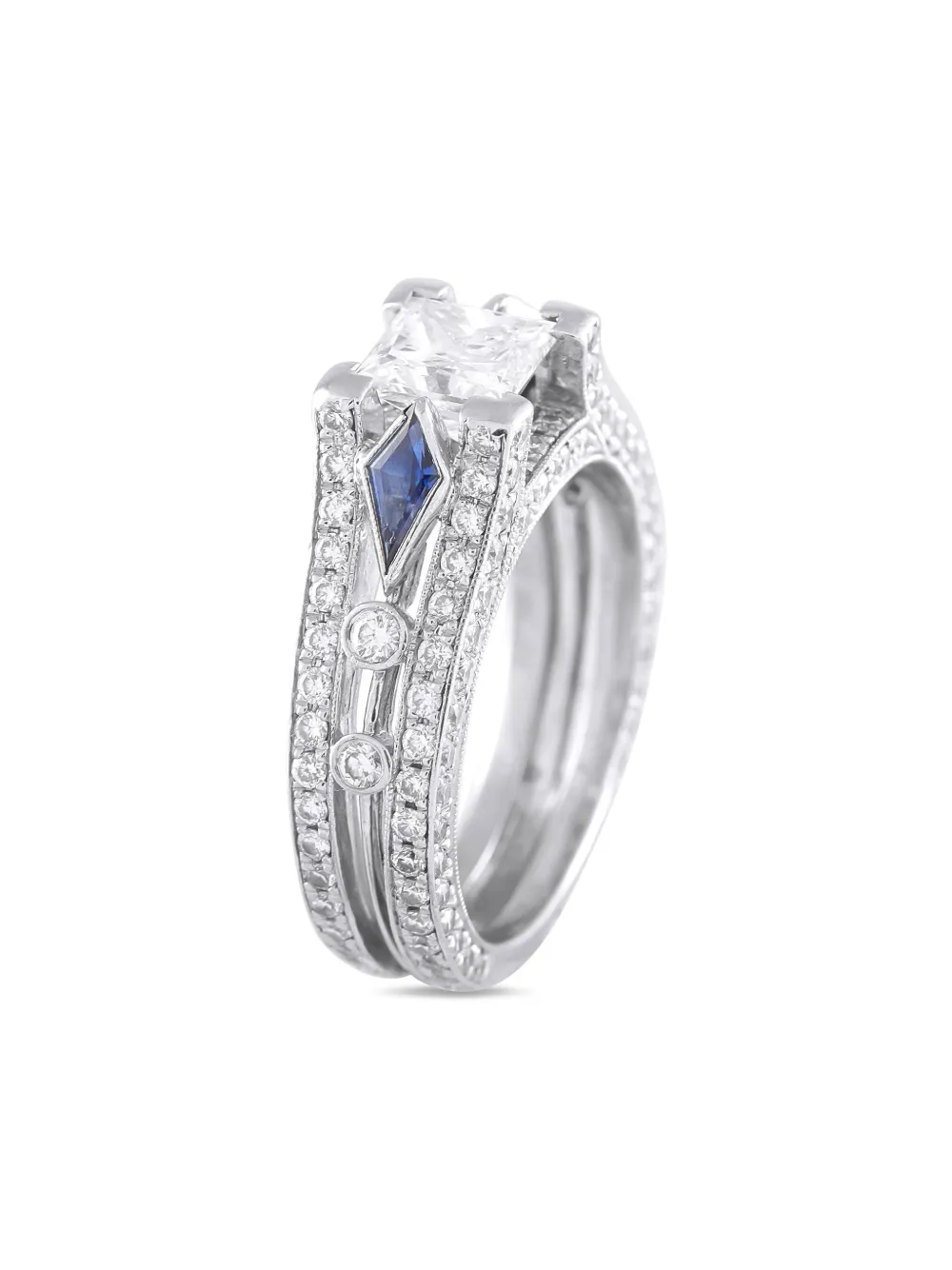 Simon G 14K white gold sapphire and diamond ring | Image 2