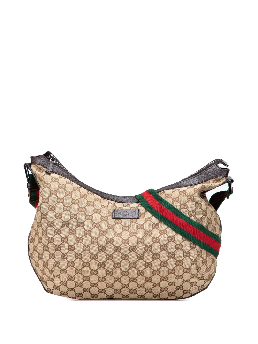 2000-2015 Medium GG Canvas Web Half Moon crossbody bag