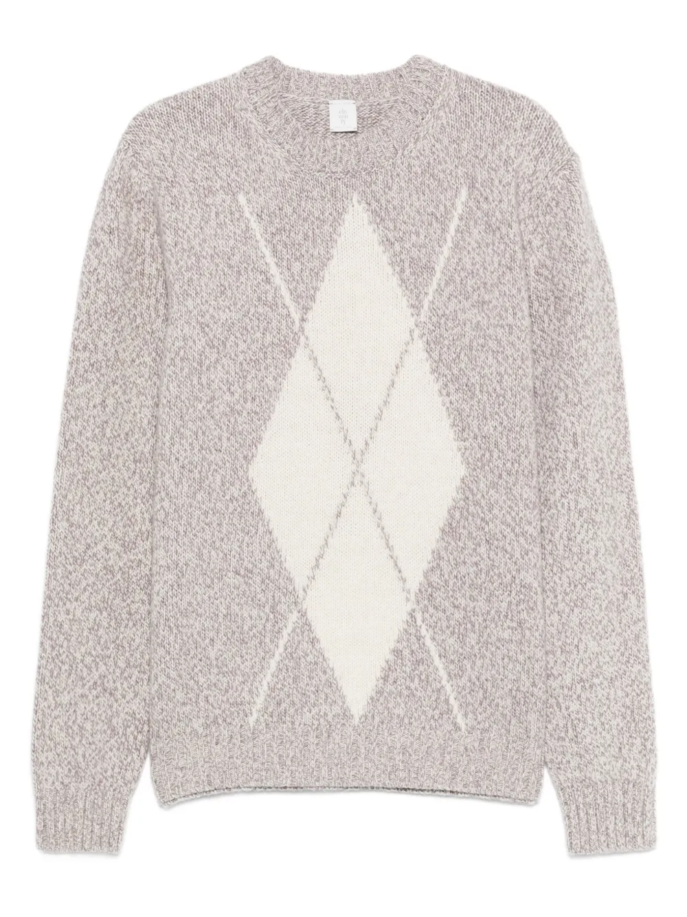 Eleventy argyle-detail crew-neck sweater | Grey | Image 1