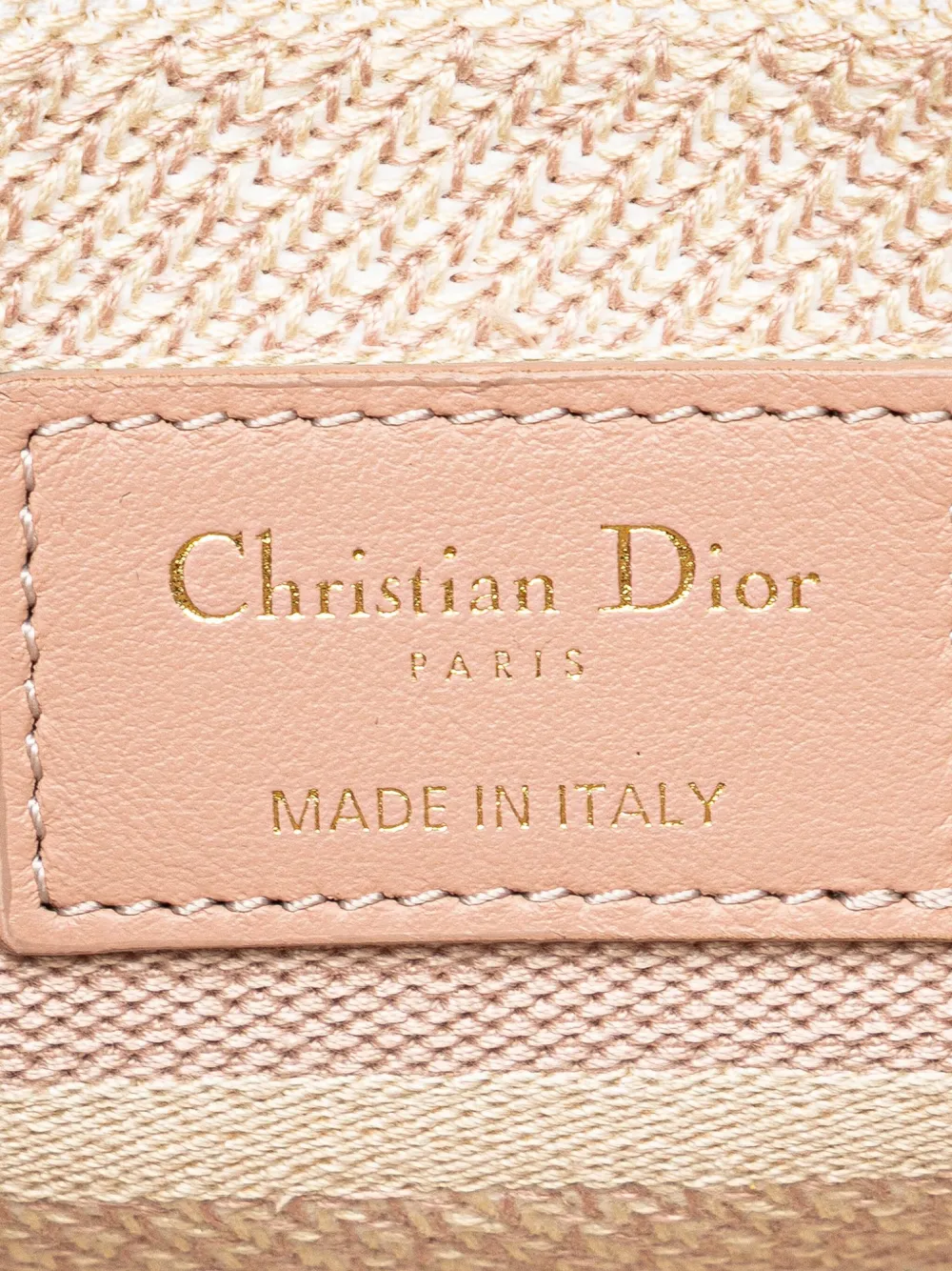 Pre-owned Dior 2021 Medium Canvas Houndstooth Embroidered Lady D Lite Satchel In Pink