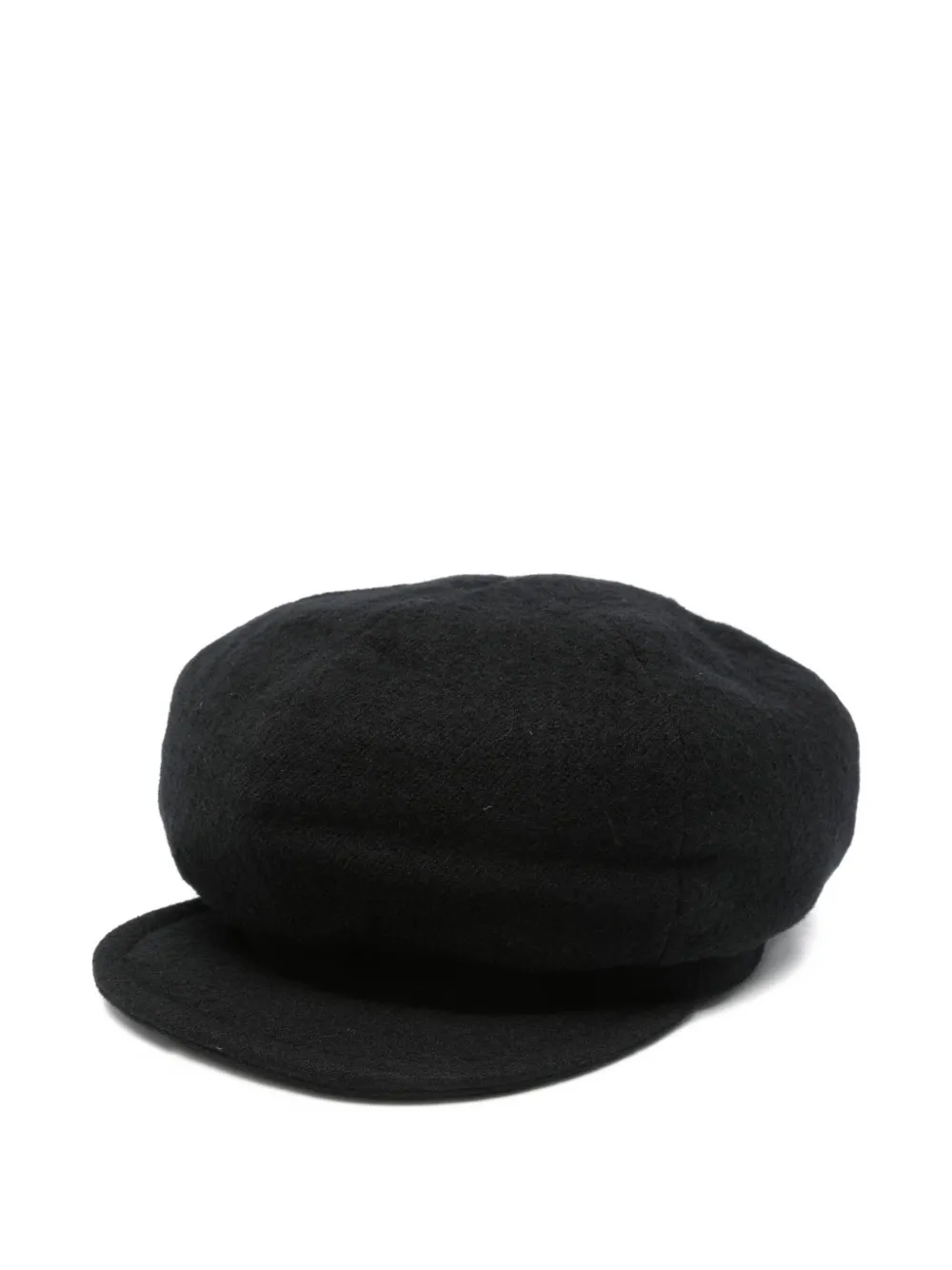 Yohji Yamamoto wool flat-top cap - ブラック Yohji Yamamoto wool flat-top cap - ブラック