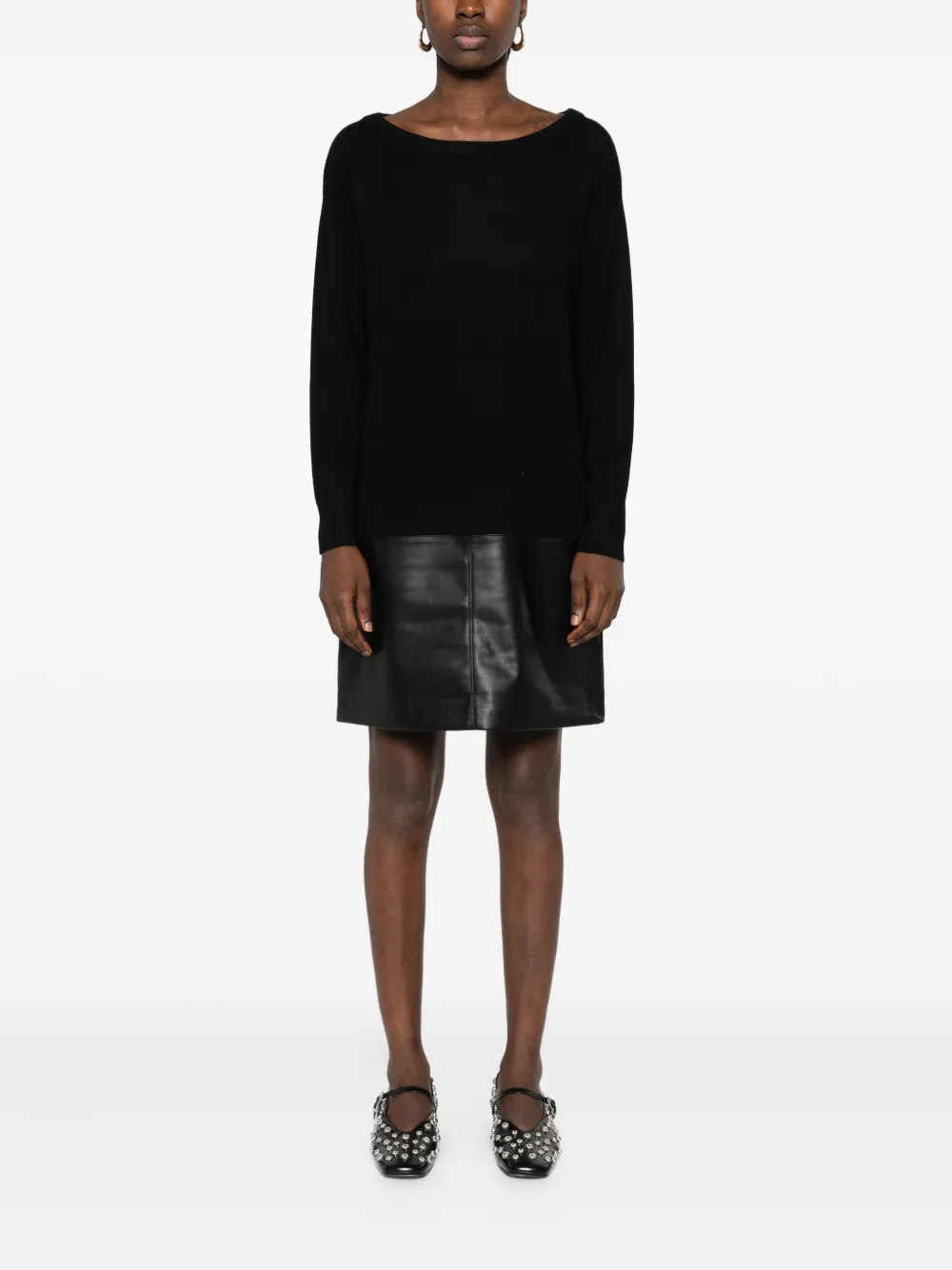 LIU JO panelled knit mini dress - Zwart