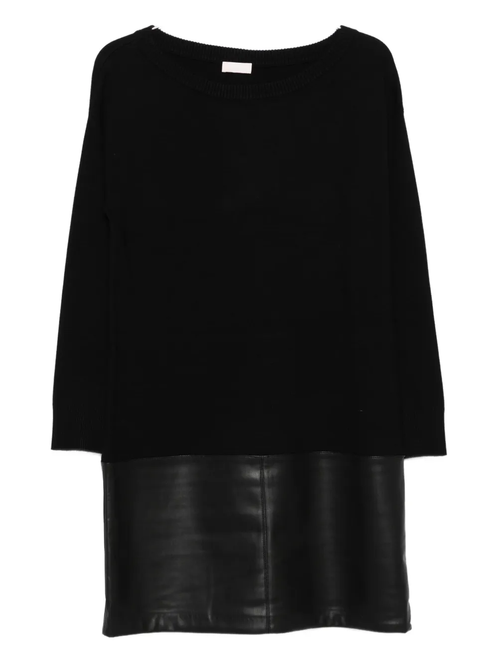 LIU JO panelled knit mini dress Zwart