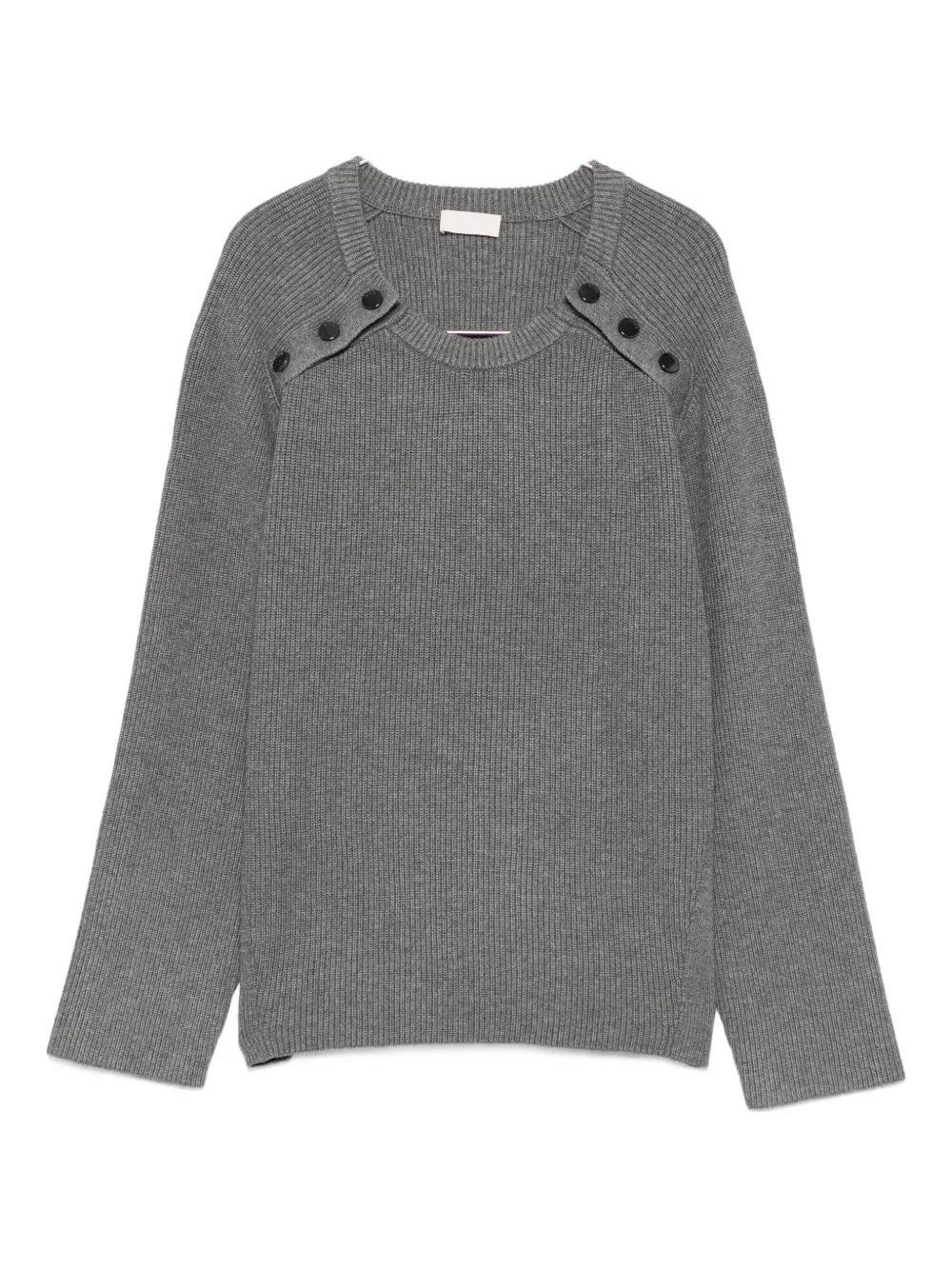 LIU JO ribbed button-detailed sweat Grijs
