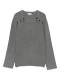 LIU JO ribbed button-detailed sweat - Grey