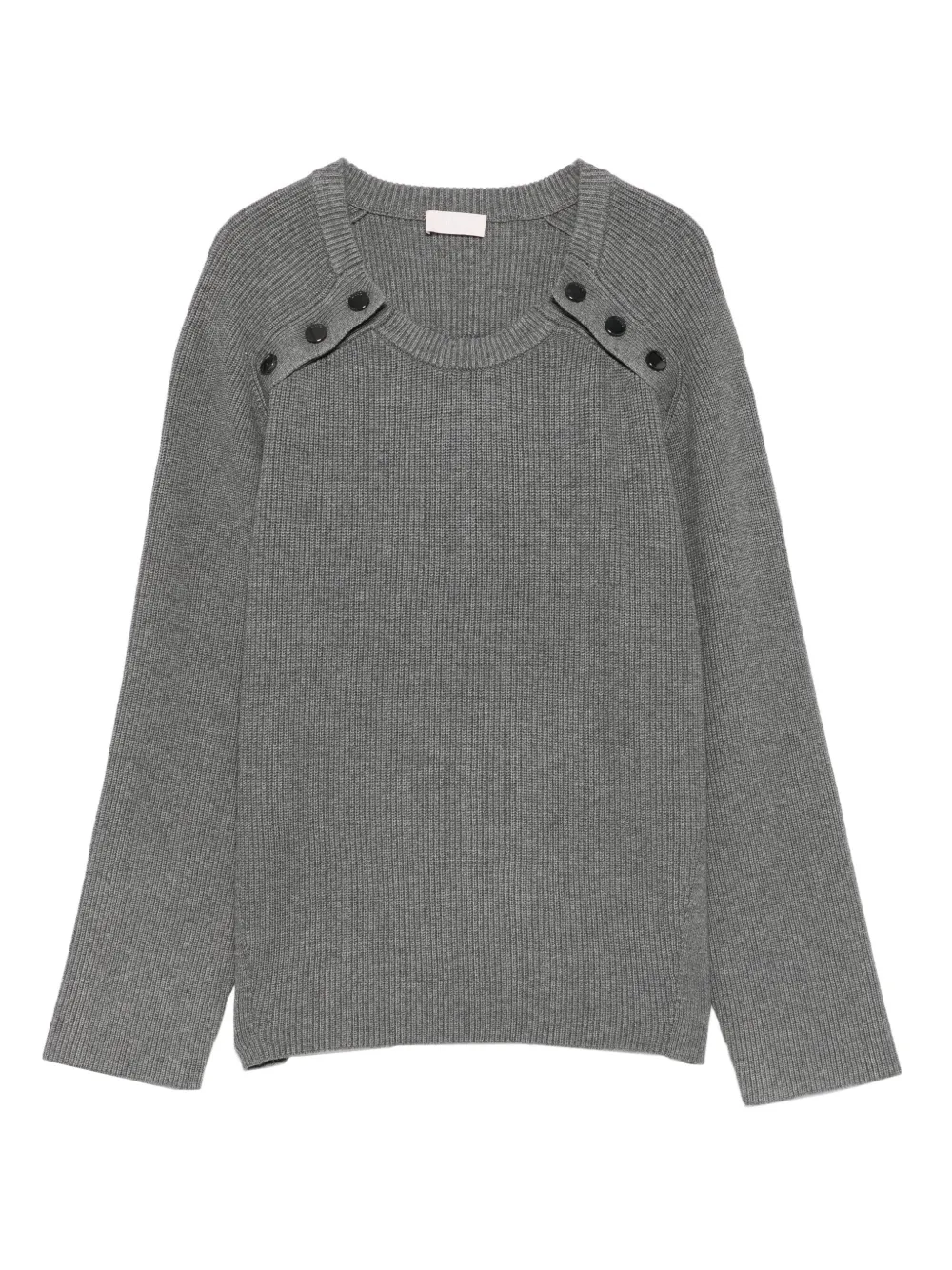 LIU JO ribbed button-detailed sweat | Grey | Image 1