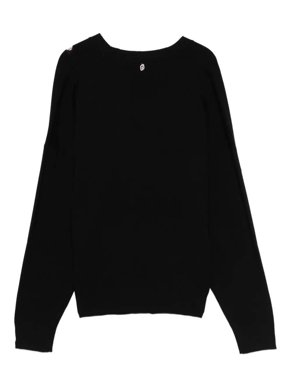 Liu •jo Embellished V-neck Sweater In Black