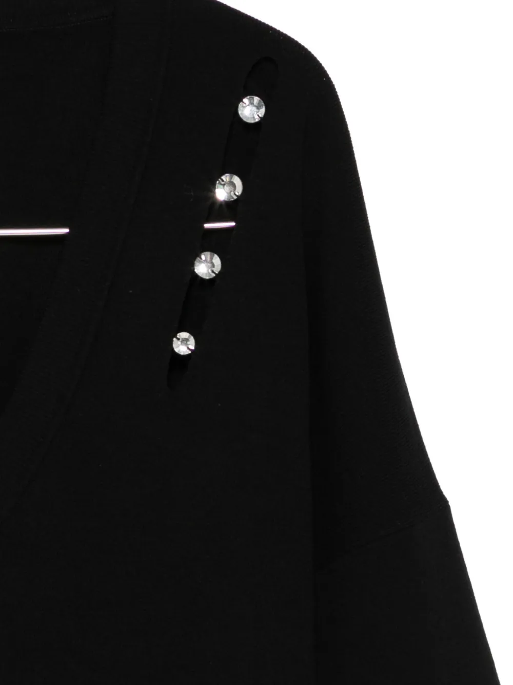 Liu •jo Embellished V-neck Sweater In Black