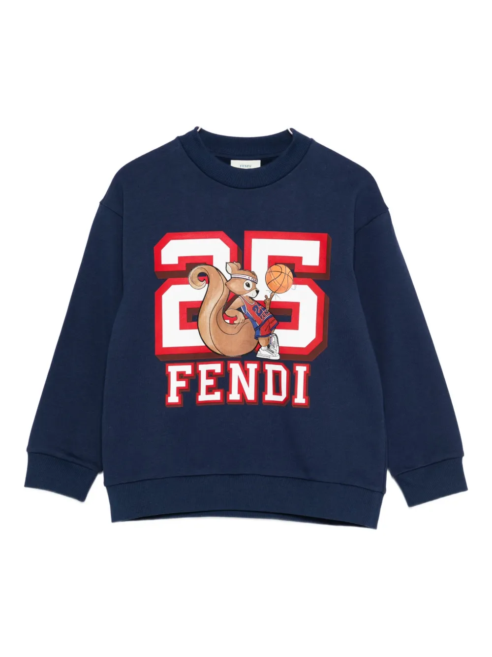 Fendi Blue Sweatshirt For Kids With Squirrel In Blue