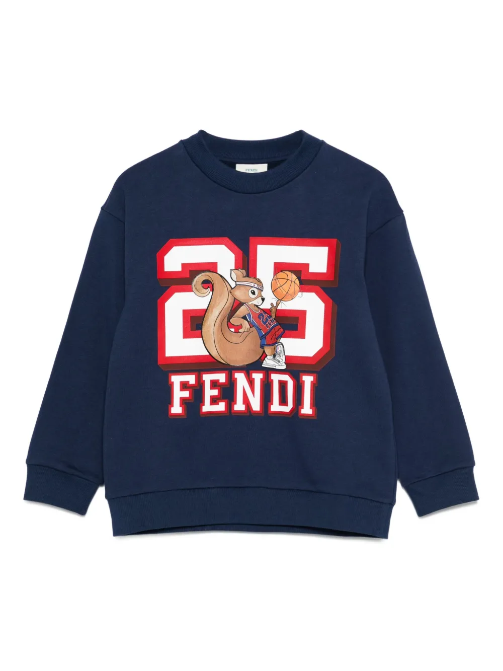 Fendi Kids Sweater met ronde hals Blauw