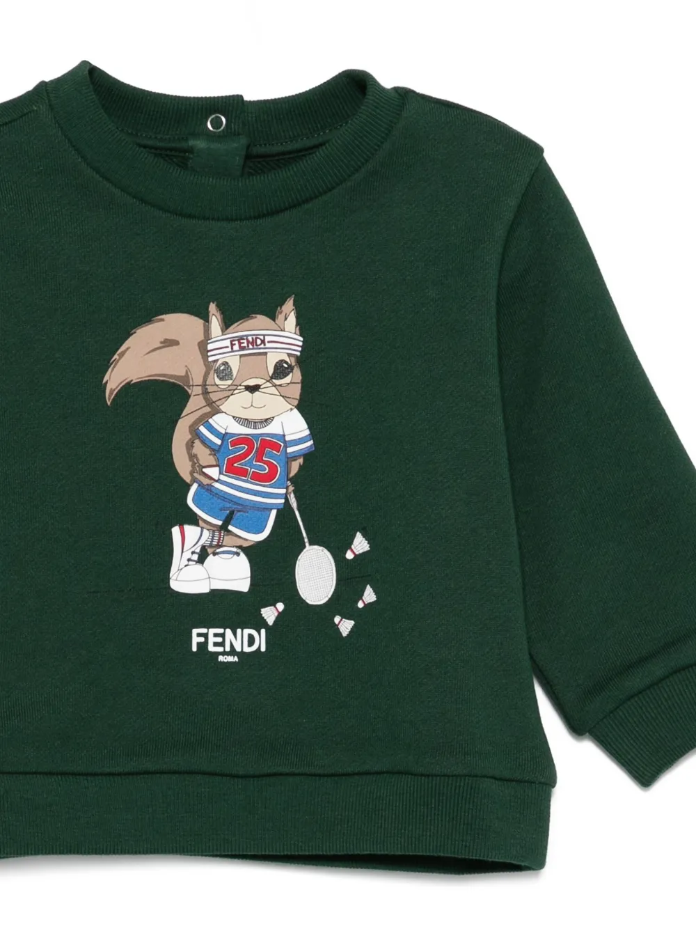  Fendi Kids Squirrel-print Cotton Sweatshirt - Green 