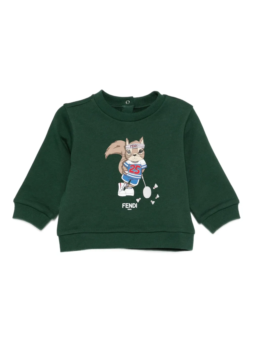 Fendi Kids squirrel-print cotton sweatshirt - グリーン Fendi Kids squirrel-print cotton sweatshirt - グリーン