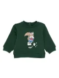 Fendi Kids squirrel-print cotton sweatshirt - Green