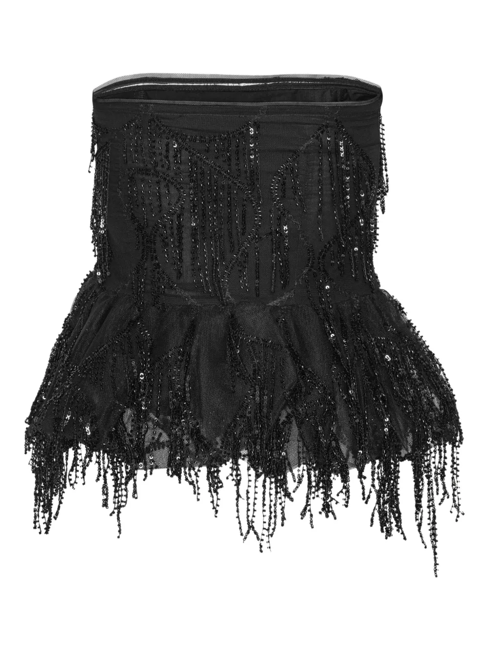 Rotate Birger Christensen Sequin-embellished Peplum Top In Black