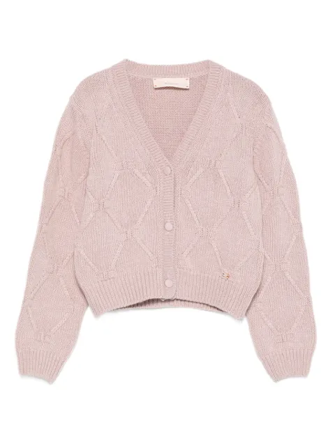 Elisabetta Franchi La Mia Bambina diamond-pattern button cardigan
