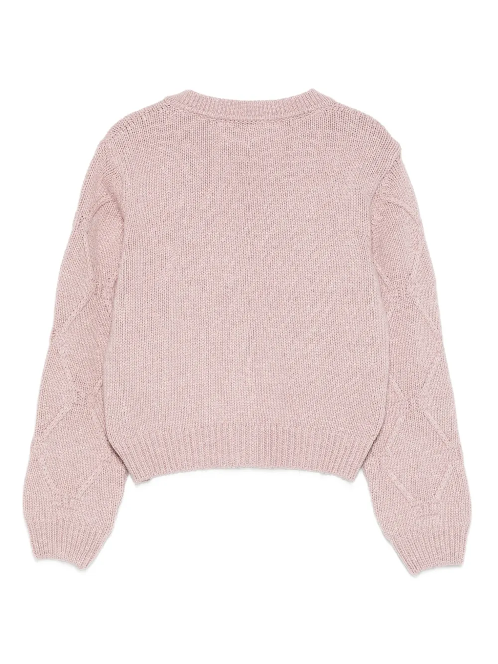 Elisabetta Franchi La Mia Bambina diamond-pattern button cardigan Roze