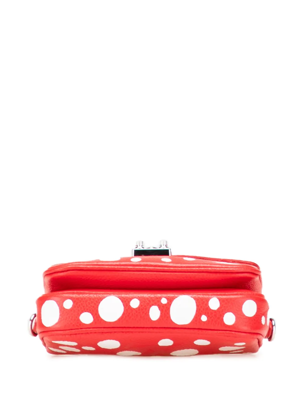 Pre-owned Louis Vuitton 2021-2025 Yayoi Kusama Monogram Empreinte Infinity Dots Micro Metis Satchel In Red