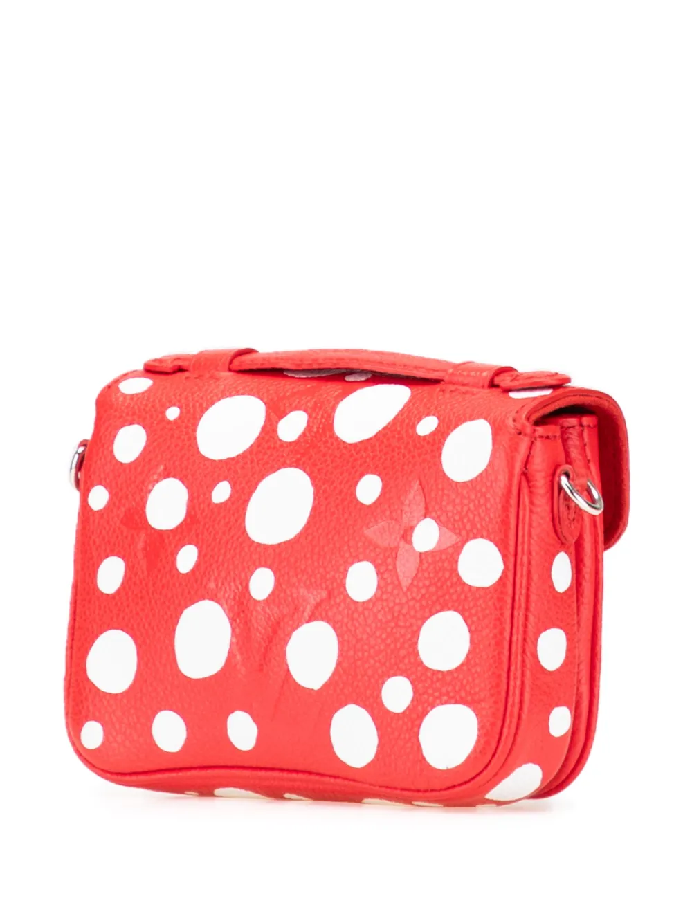 Pre-owned Louis Vuitton 2021-2025 Yayoi Kusama Monogram Empreinte Infinity Dots Micro Metis Satchel In Red