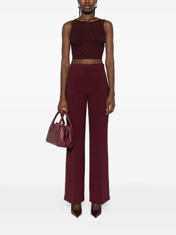 Elisabetta Franchi チェーントリム クロップドトップ | レッド