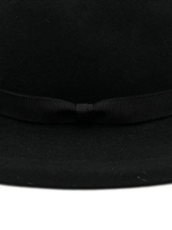 ヨウジヤマモト ワイズ フェドーラウールハット ブラック Yohji Yamamoto ウールフェルト フェドーラハット | ブラック