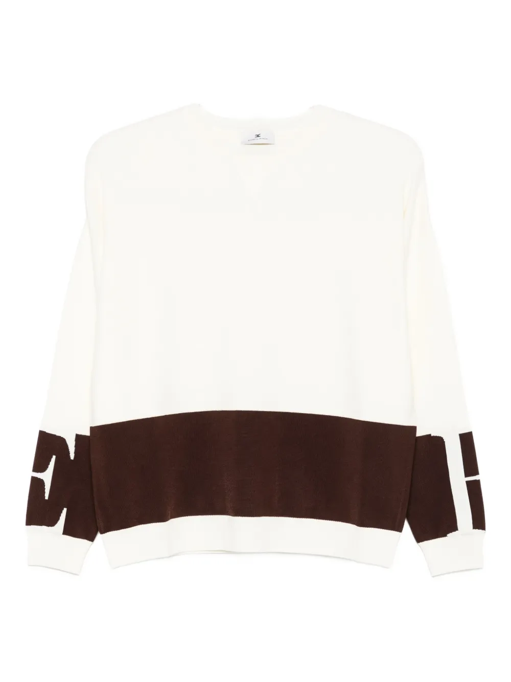 Elisabetta Franchi Block-insert Long-sleeve Sweater In White