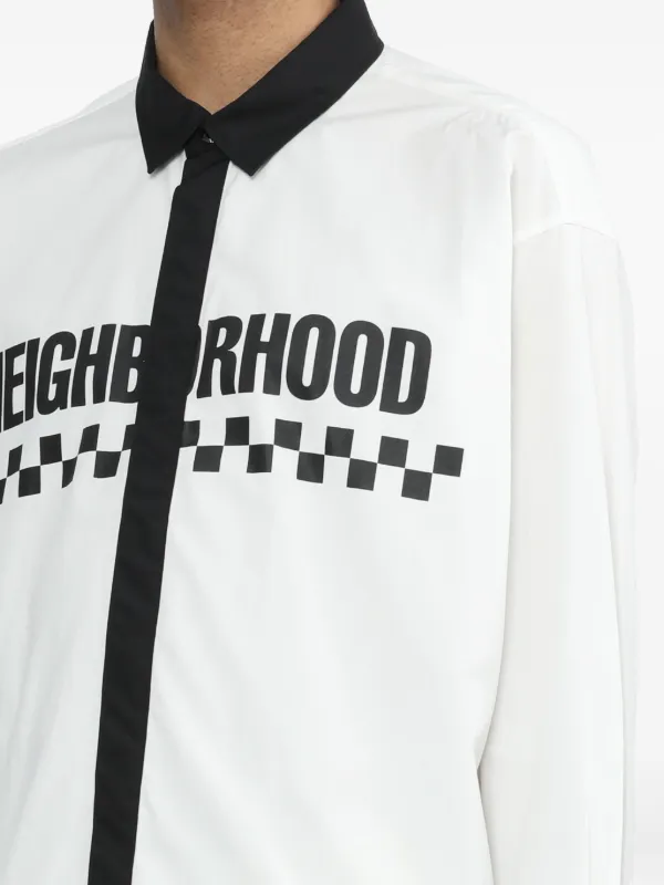 Neighborhood check-print Cotton Shirt | White | FARFETCH RO
