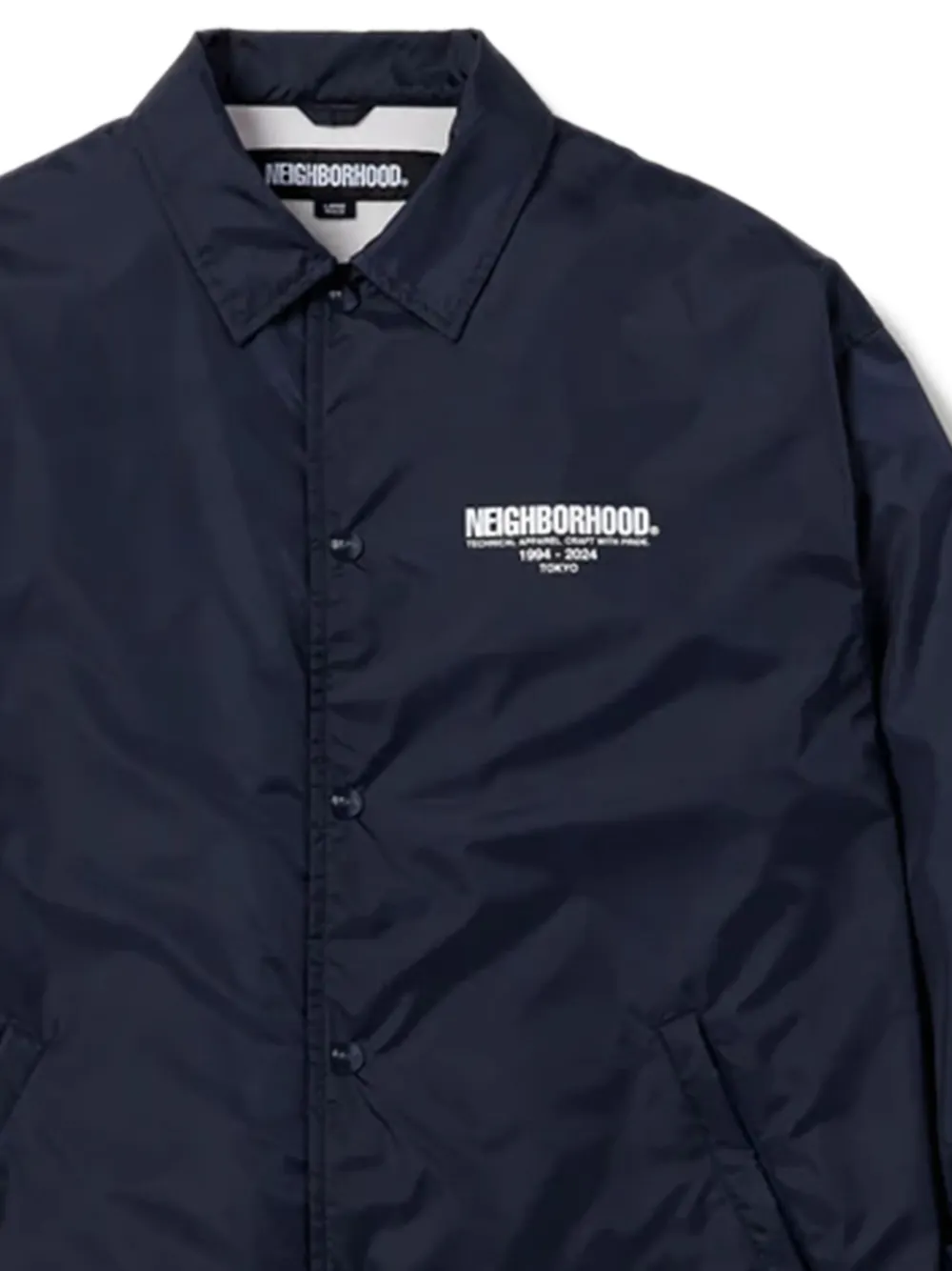 Neighborhood Logo-patch Zip-fastening Jacket In Blue