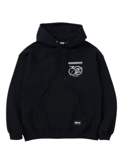 Neighborhood embroidered-patch hoodie