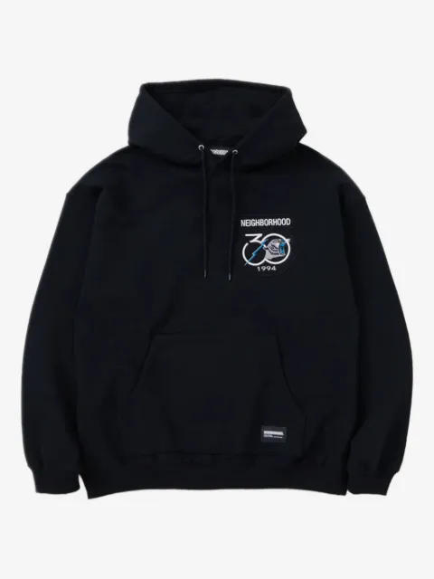 Neighborhood embroidered-patch hoodie