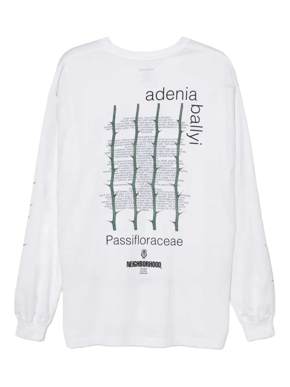 Neighborhood T-shirt met doornprint en lange mouwen - Wit