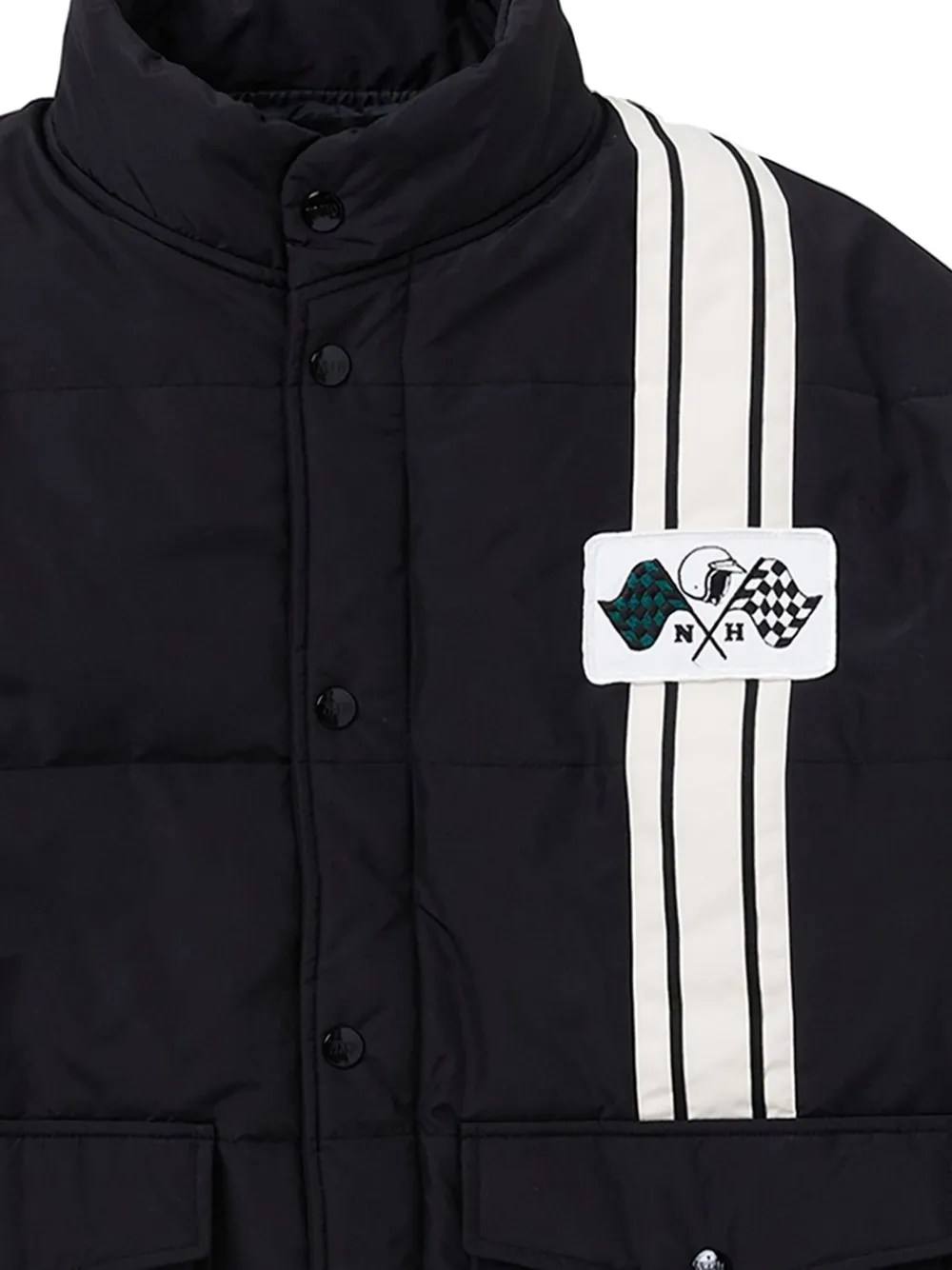 Neighborhood Gewatteerd jack met gestreept detail Zwart