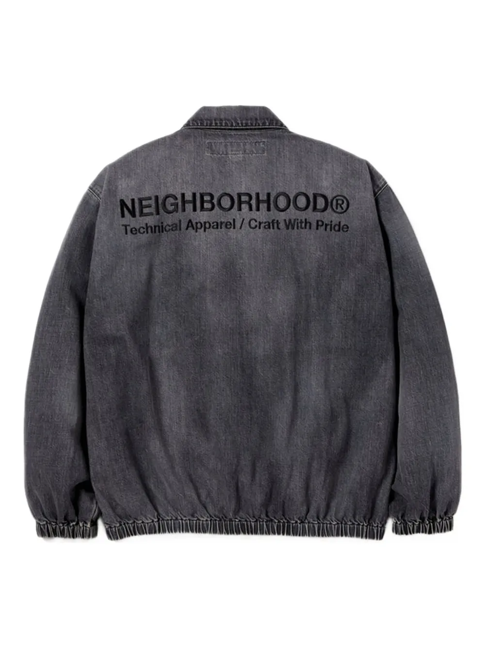 Neighborhood Katoenen denim jack met rits Grijs