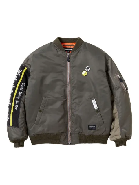 Neighborhood embroidered-patch bomber jacket