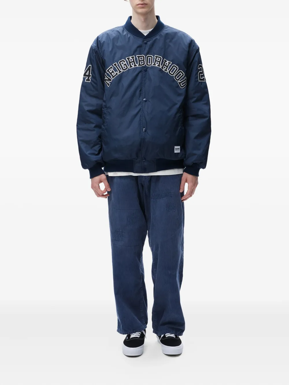 Neighborhood Varsity-style Bomber Jacket In Blue