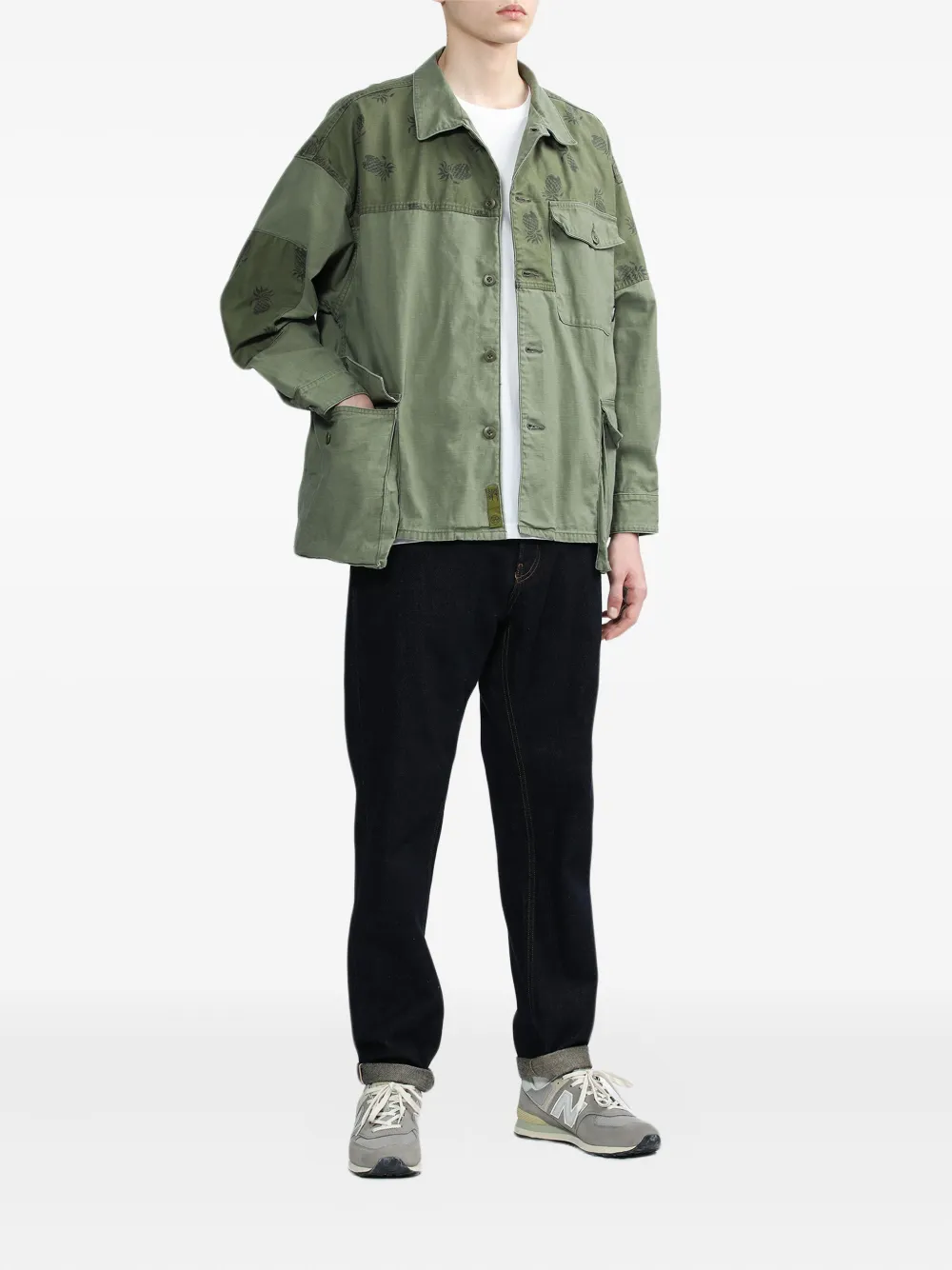 Neighborhood pineapple-print cotton shirt - Groen