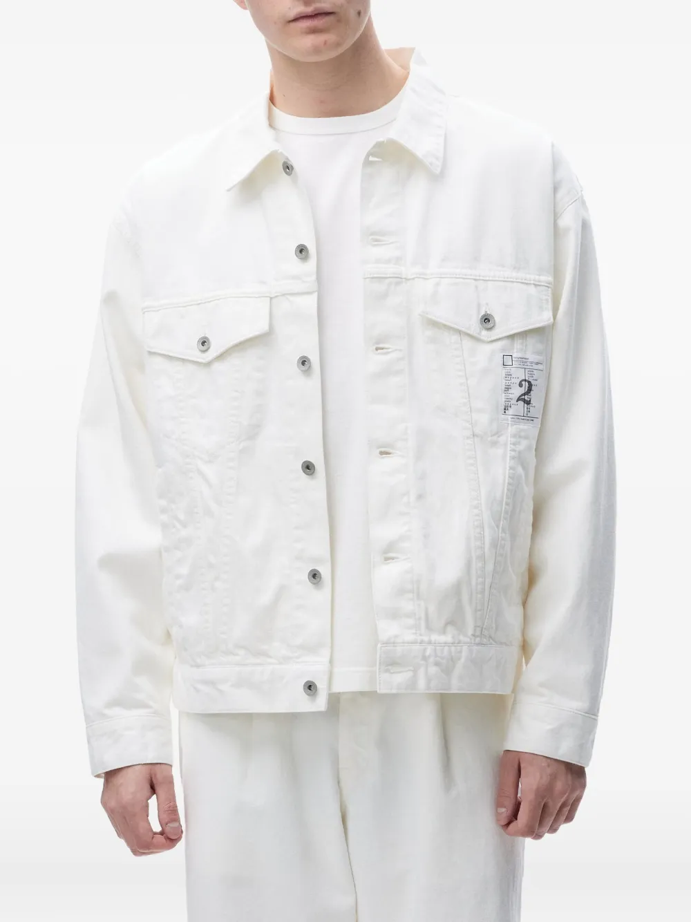 Neighborhood Denim jack met grafische patch Wit