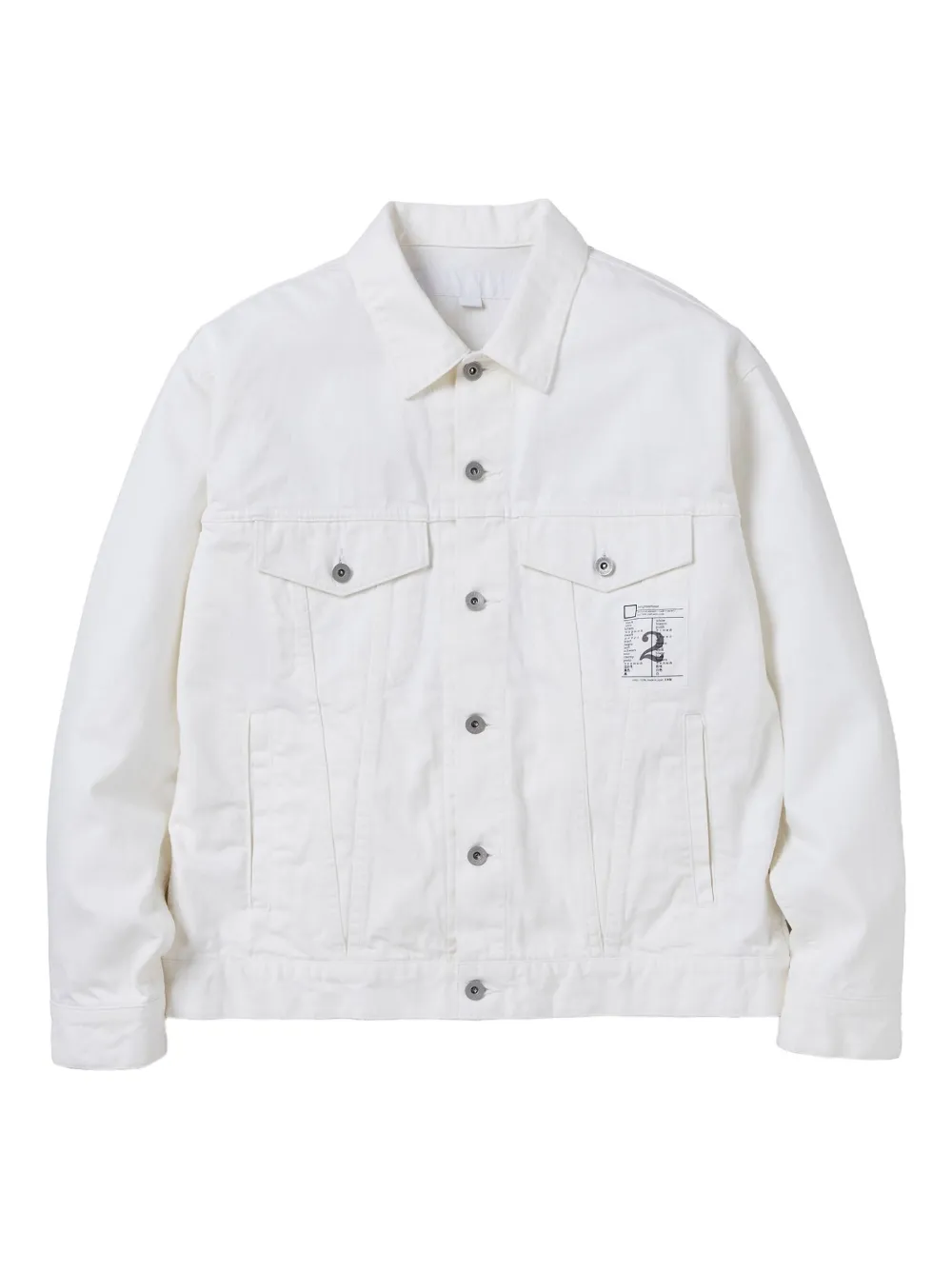 Neighborhood Denim jack met grafische patch Wit