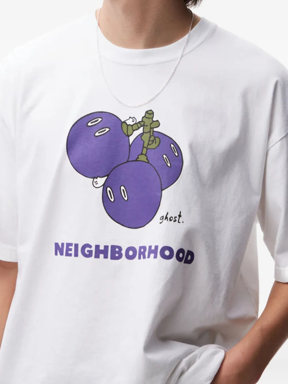 Neighborhood T-shirt met print Wit