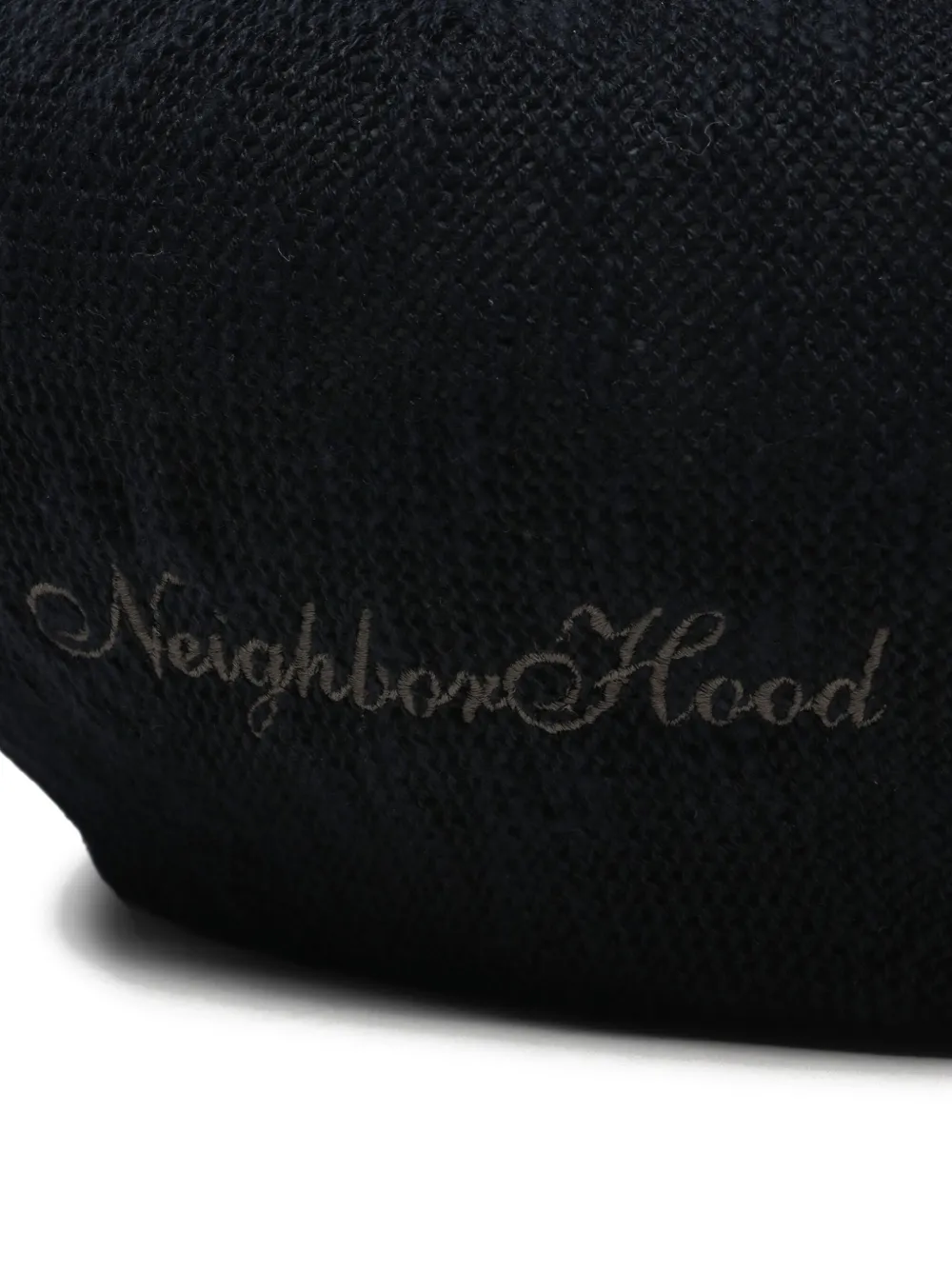 Neighborhood Baret van katoenblend met borduurwerk Zwart