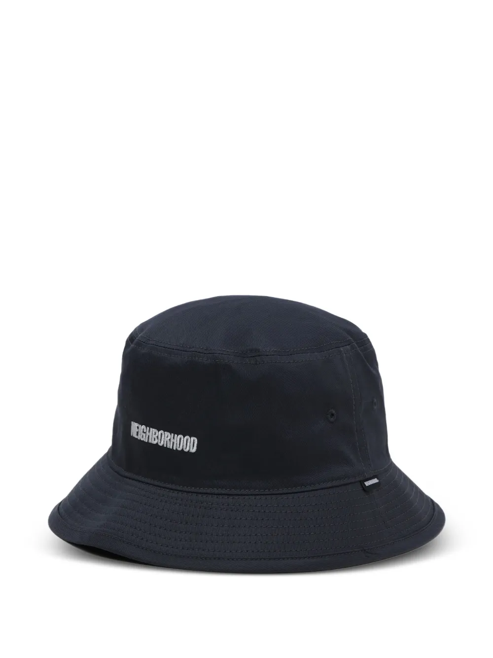 Neighborhood embroidered-logo cotton bucket hat - Grijs